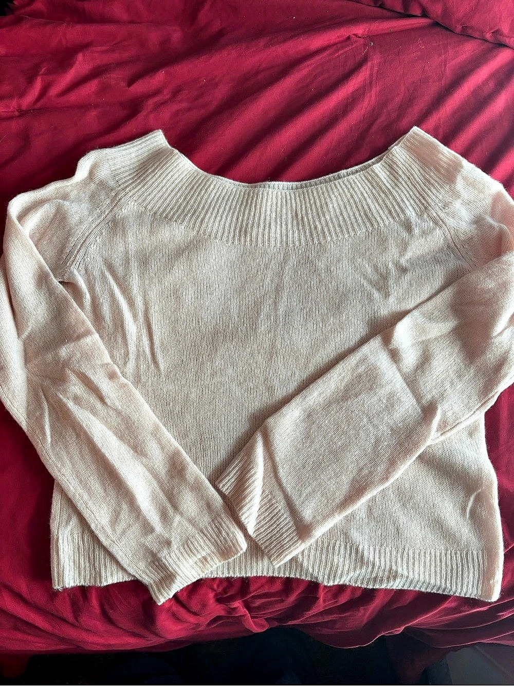 Reformation Ribbed Crew Neck Sweater in Pink Size Small
